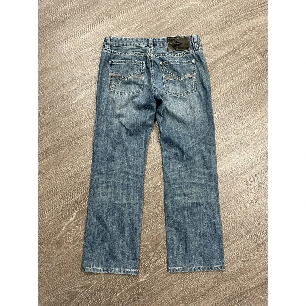 Mens Rock & Roll Cowboy Revolver Slim Straight Leg Blue Jeans Size 33x30 Med Was_4